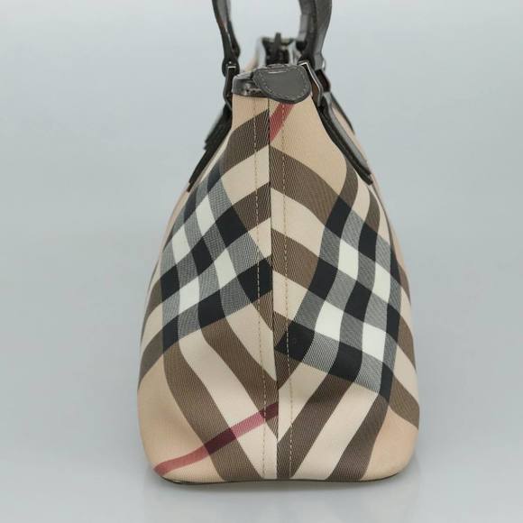 BURBERRY Nova Check Tote Bag PVC Beige Auth ki5332 - Picture 4 of 16